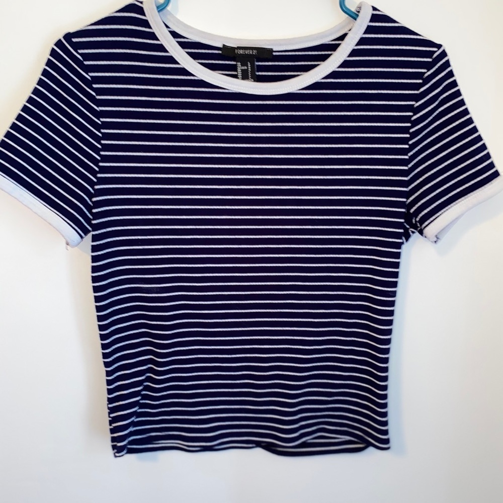 forever 21 striped fitted shirt